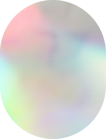 Holographic Sticker Short Oval